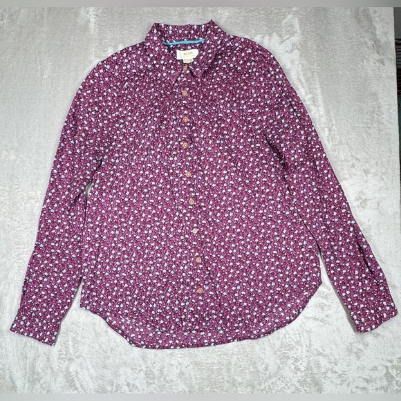 Anthropologie Maeve Purple Blue White Ditzy
Calico Floral Print Button Top 6 - Picture 2 of 16